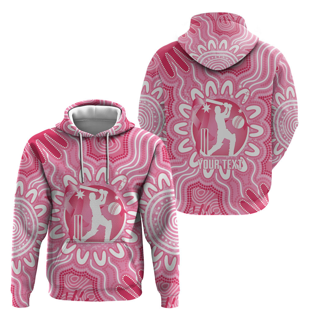 Australia Cricket Breast Cancer Personalised Hoodie Pink Ribbon Aboriginal Art
