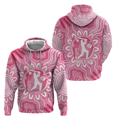 Australia Cricket Breast Cancer Personalised Hoodie Pink Ribbon Aboriginal Art