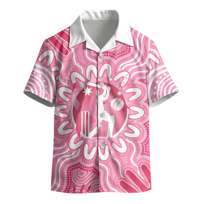 Australia Cricket Breast Cancer Personalised Kid Hawaiian Shirt Pink Ribbon Aboriginal Art
