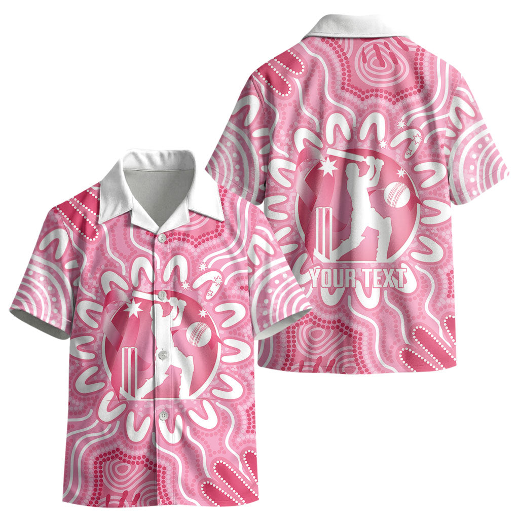Australia Cricket Breast Cancer Personalised Kid Hawaiian Shirt Pink Ribbon Aboriginal Art