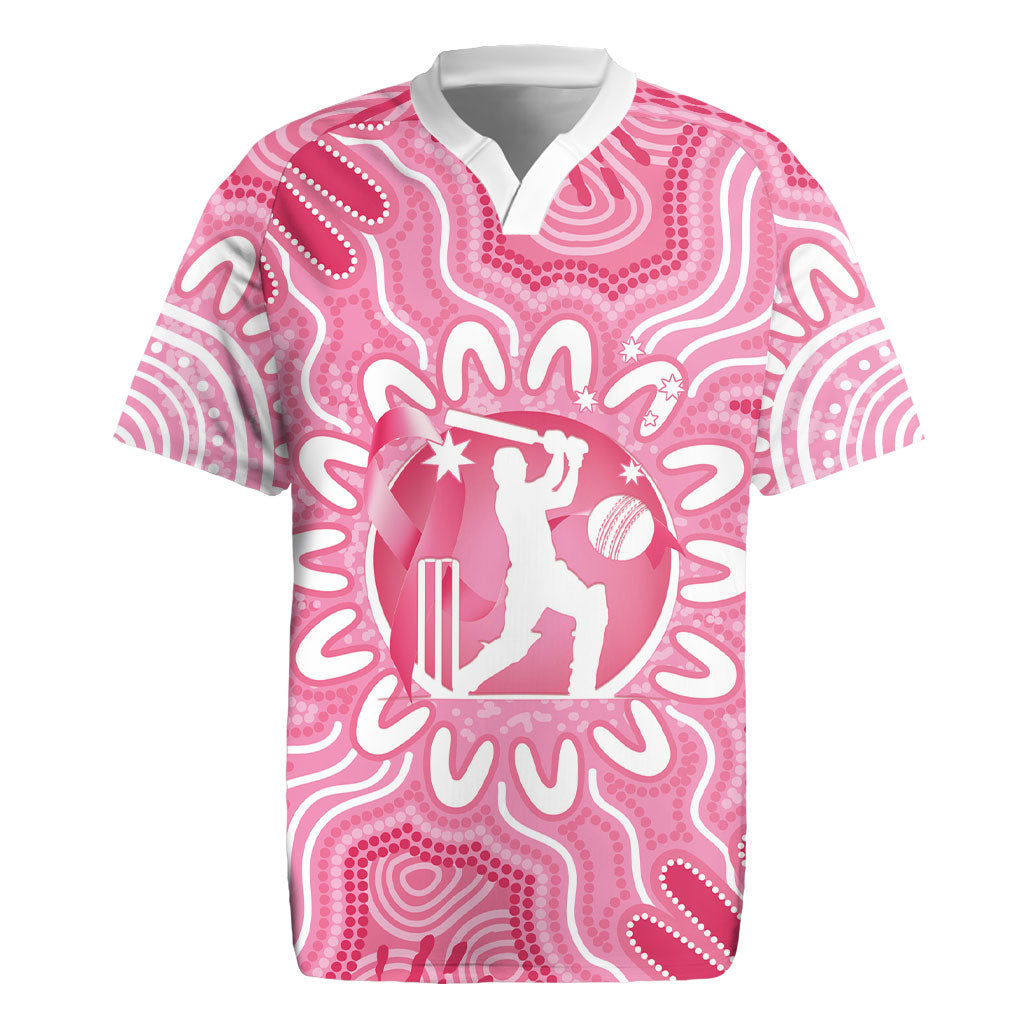 Australia Cricket Breast Cancer Personalised Rugby Jersey Pink Ribbon Aboriginal Art