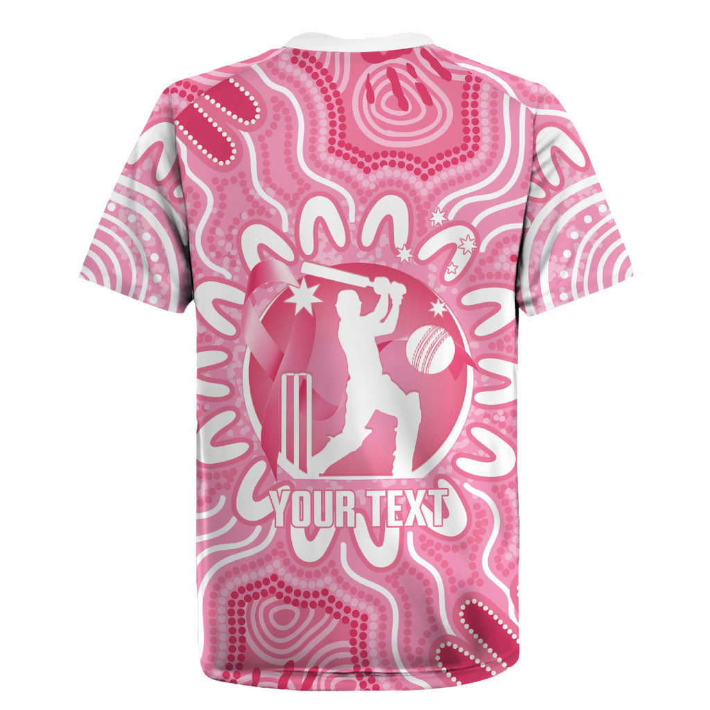 Australia Cricket Breast Cancer Personalised Rugby Jersey Pink Ribbon Aboriginal Art