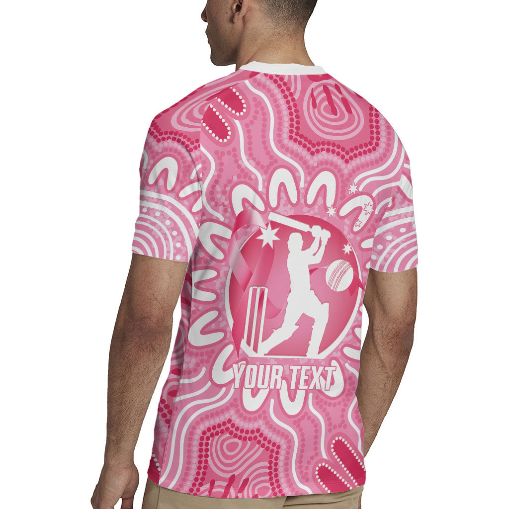 Australia Cricket Breast Cancer Personalised Rugby Jersey Pink Ribbon Aboriginal Art