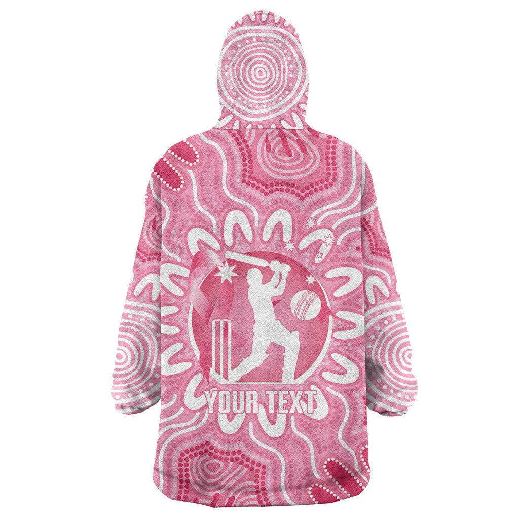Australia Cricket Breast Cancer Personalised Wearable Blanket Hoodie Pink Ribbon Aboriginal Art