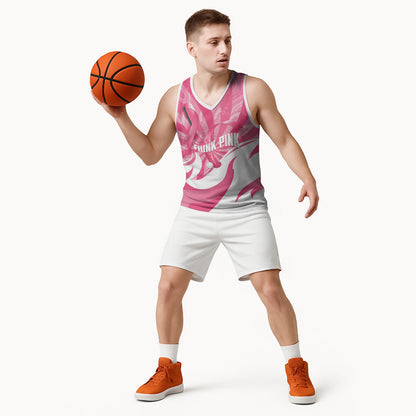 Australia Field Hockey Breast Cancer Personalised Basketball Jersey Think Pink Ribbon Aboriginal Art
