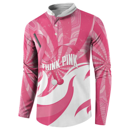 Australia Field Hockey Breast Cancer Personalised Button Sweatshirt Think Pink Ribbon Aboriginal Art