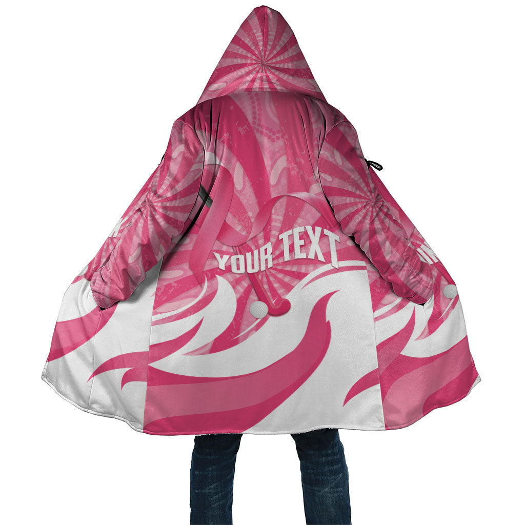 Australia Field Hockey Breast Cancer Personalised Cloak Think Pink Ribbon Aboriginal Art