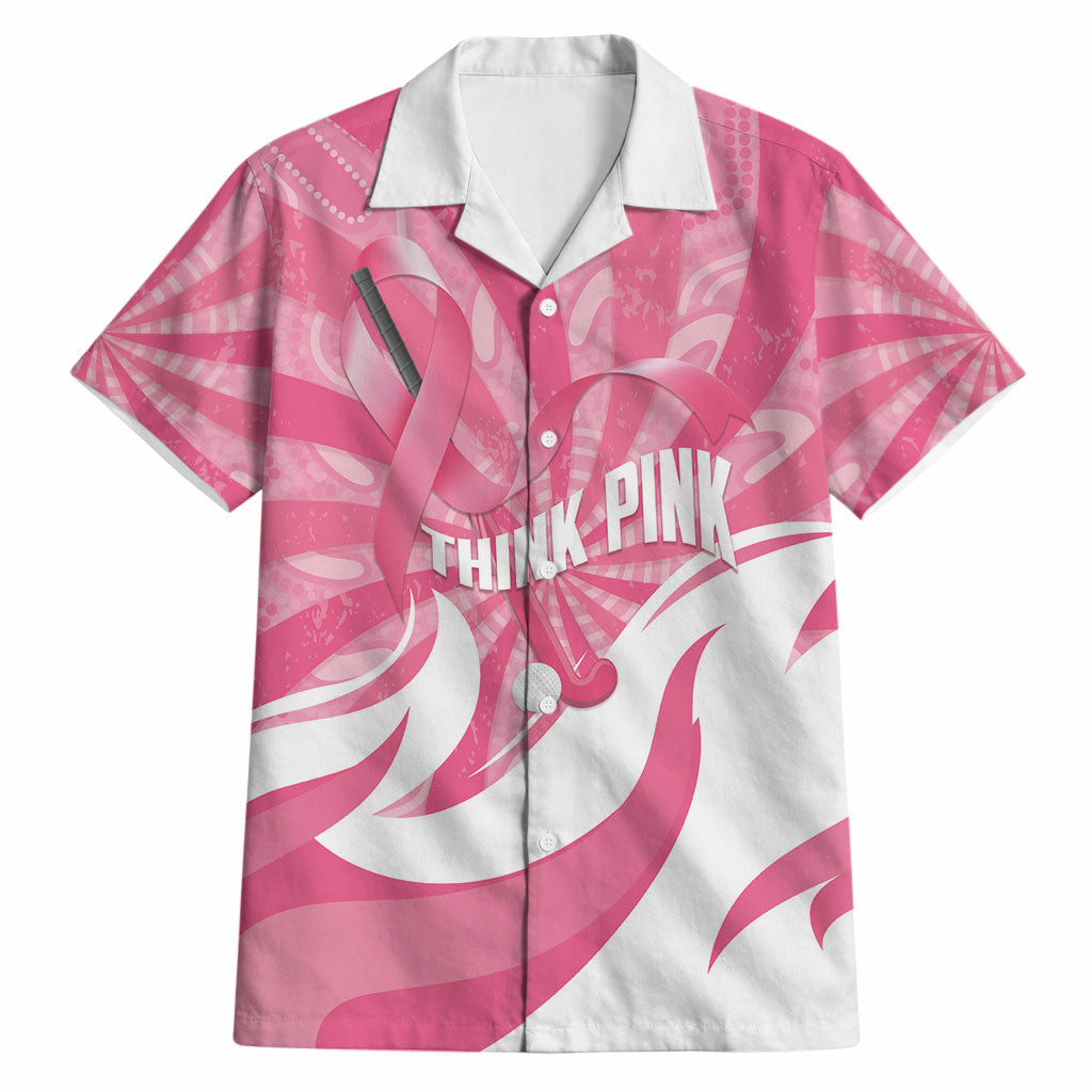 Australia Field Hockey Breast Cancer Personalised Hawaiian Shirt Think Pink Ribbon Aboriginal Art