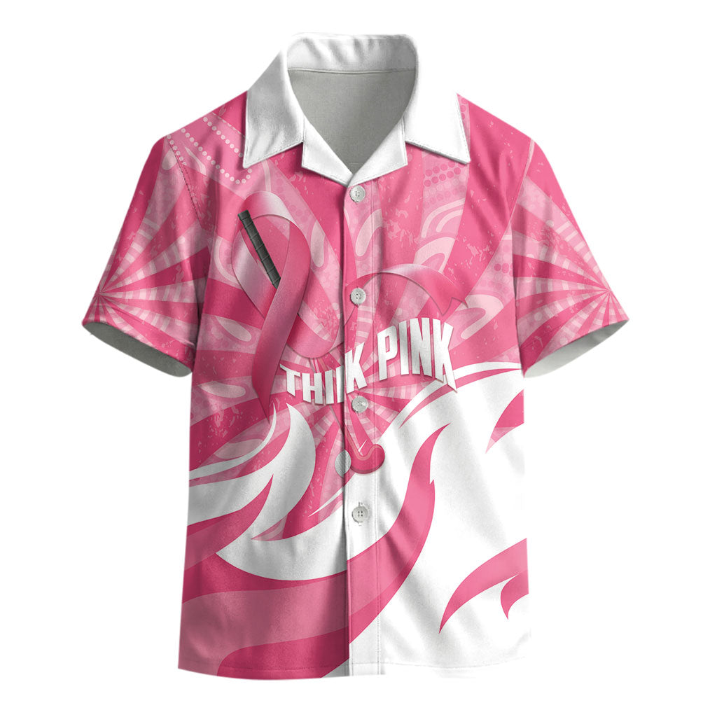 Australia Field Hockey Breast Cancer Personalised Kid Hawaiian Shirt Think Pink Ribbon Aboriginal Art