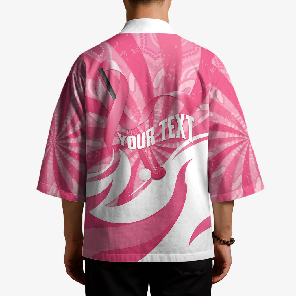 Australia Field Hockey Breast Cancer Personalised Kimono Think Pink Ribbon Aboriginal Art