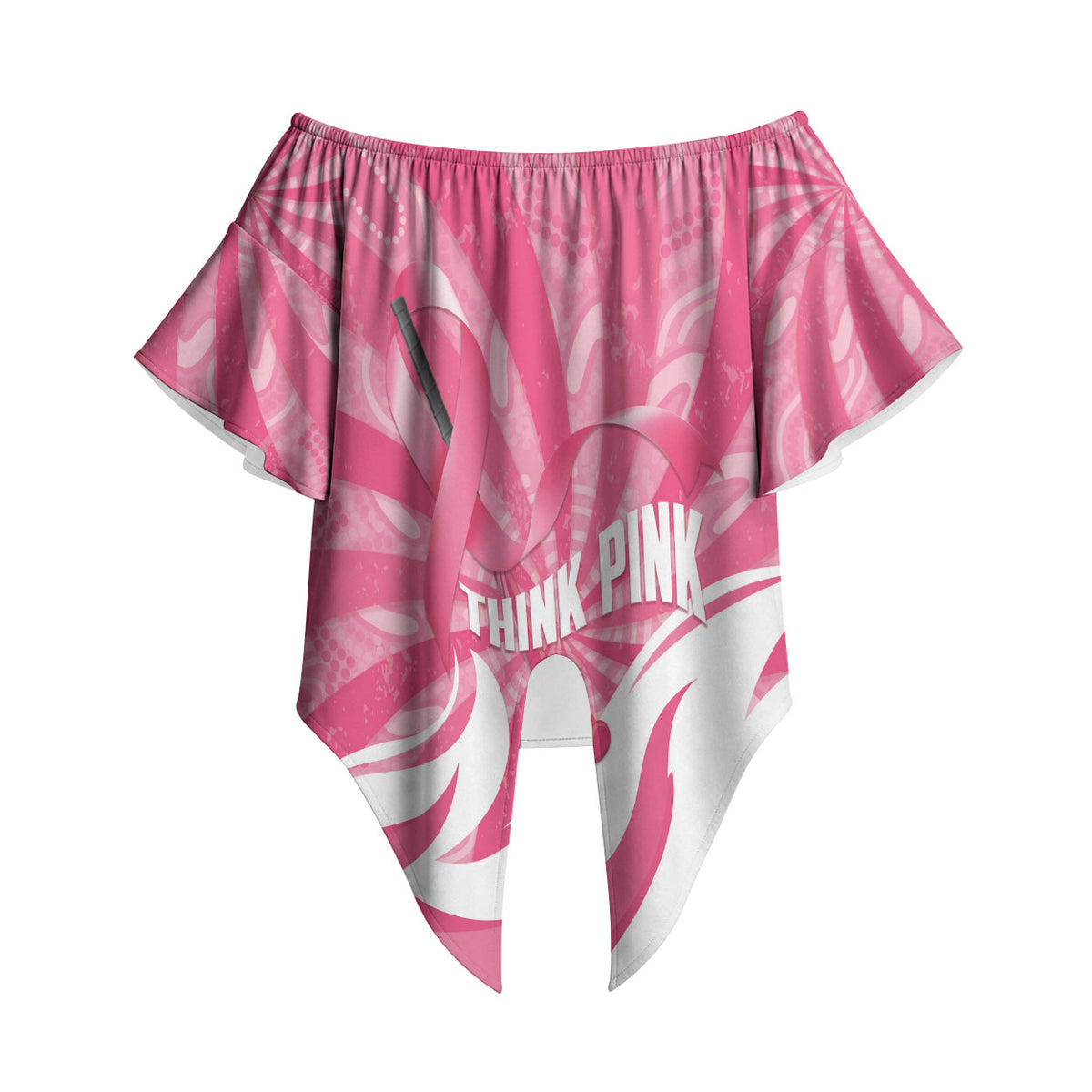 Australia Field Hockey Breast Cancer Personalised Off Shoulder Wrap Waist Top Think Pink Ribbon Aboriginal Art