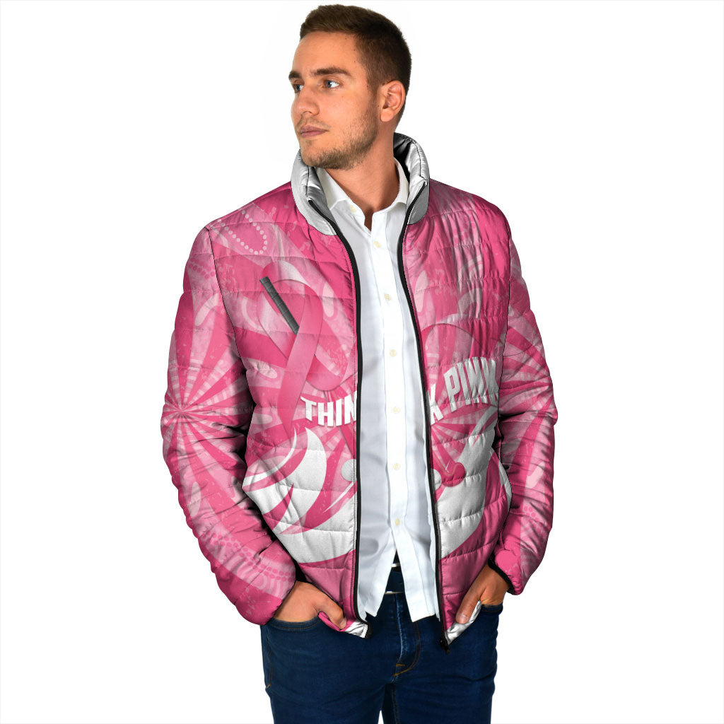 Australia Field Hockey Breast Cancer Personalised Padded Jacket Think Pink Ribbon Aboriginal Art