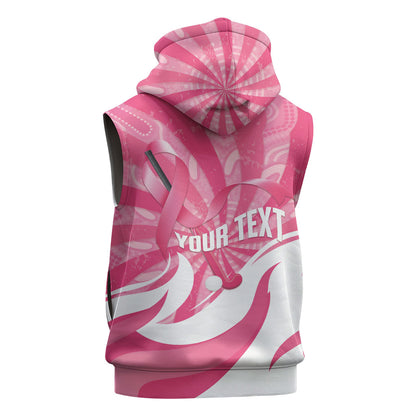Australia Field Hockey Breast Cancer Personalised Sleeveless Hoodie Think Pink Ribbon Aboriginal Art