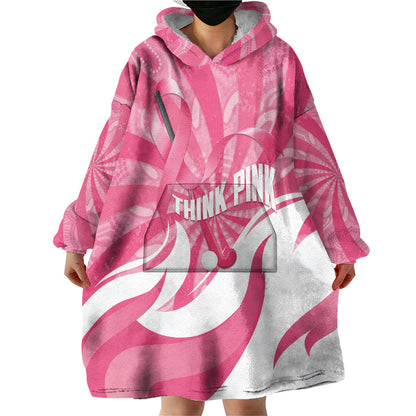 Australia Field Hockey Breast Cancer Personalised Wearable Blanket Hoodie Think Pink Ribbon Aboriginal Art