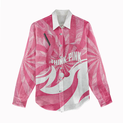 Australia Field Hockey Breast Cancer Personalised Women Casual Shirt Think Pink Ribbon Aboriginal Art