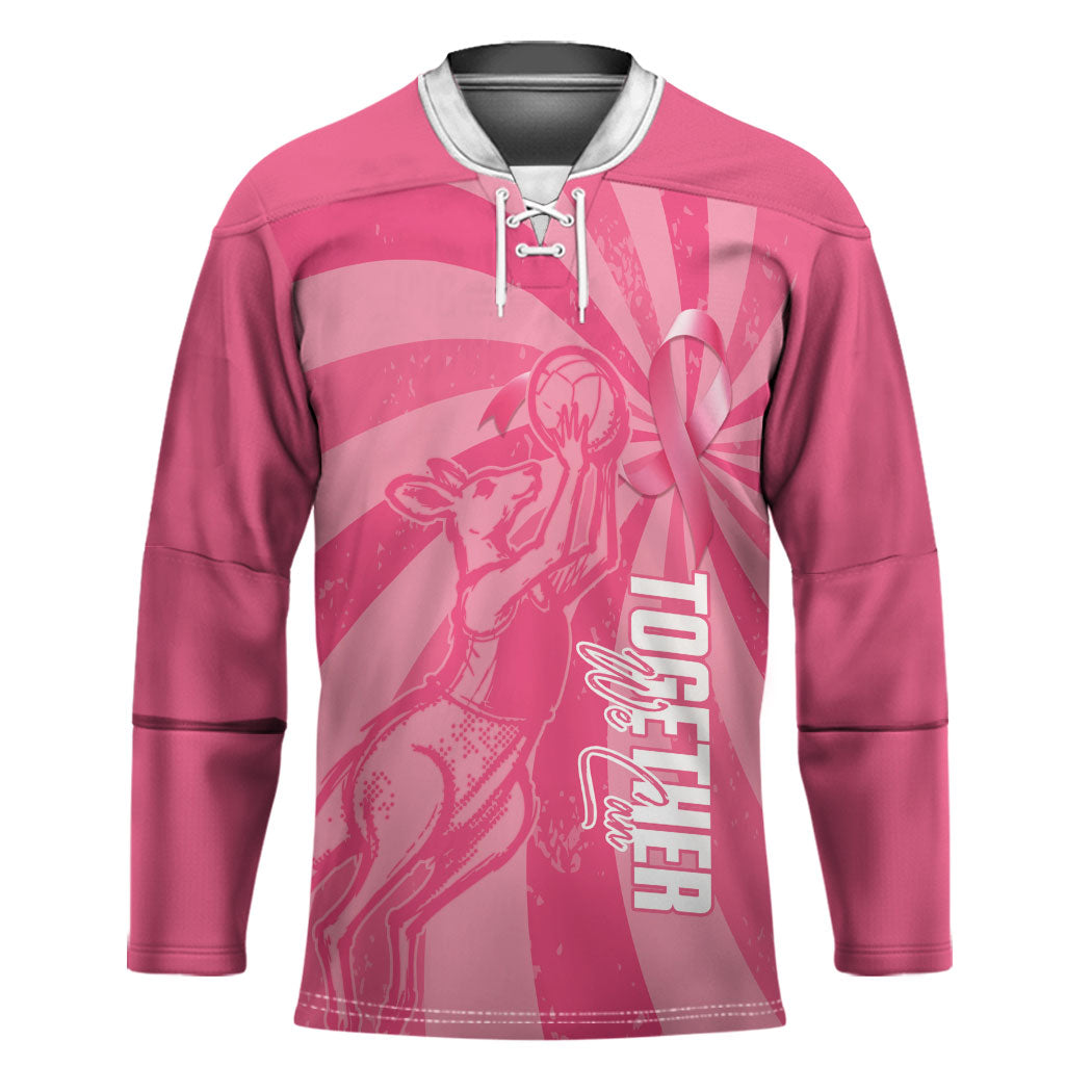 Australia Netball Breast Cancer Personalised Hockey Jersey Aussie Kangaroo Together We Can