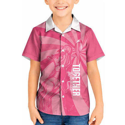 Australia Netball Breast Cancer Personalised Kid Hawaiian Shirt Aussie Kangaroo Together We Can