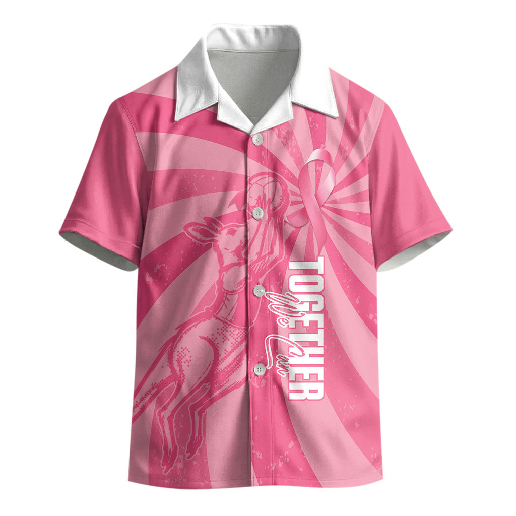 Australia Netball Breast Cancer Personalised Kid Hawaiian Shirt Aussie Kangaroo Together We Can