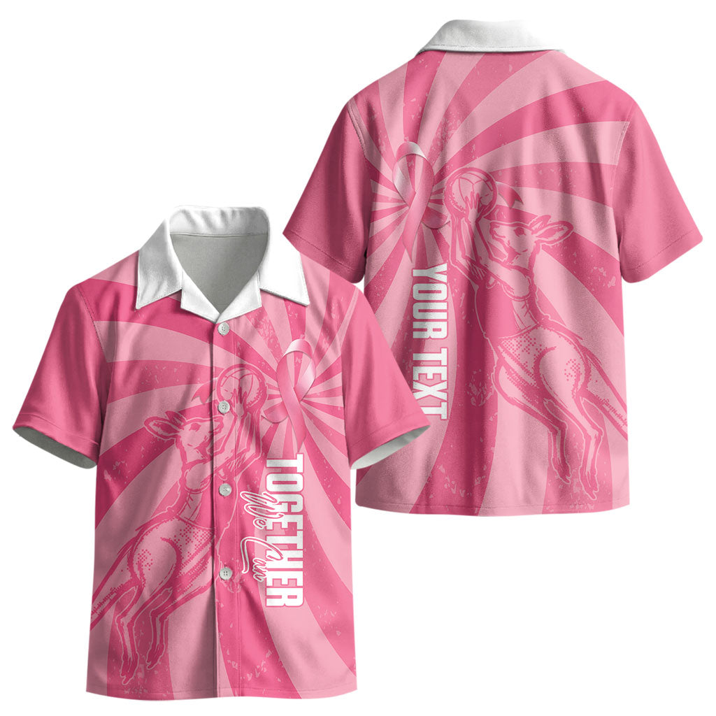 Australia Netball Breast Cancer Personalised Kid Hawaiian Shirt Aussie Kangaroo Together We Can