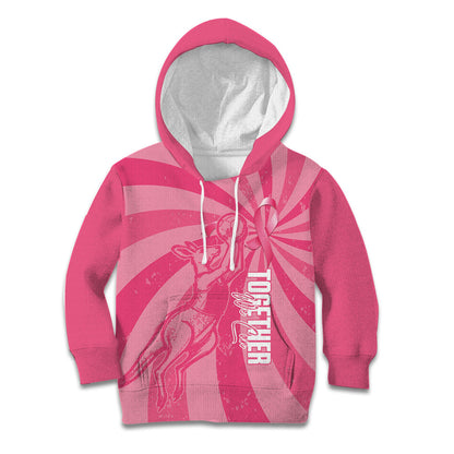 Australia Netball Breast Cancer Personalised Kid Hoodie Aussie Kangaroo Together We Can
