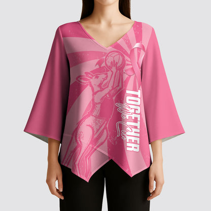 Australia Netball Breast Cancer Personalised Kimono Sleeve Blouse Aussie Kangaroo Together We Can