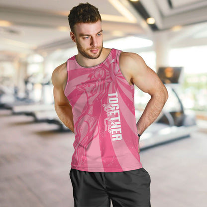 Australia Netball Breast Cancer Personalised Men Tank Top Aussie Kangaroo Together We Can