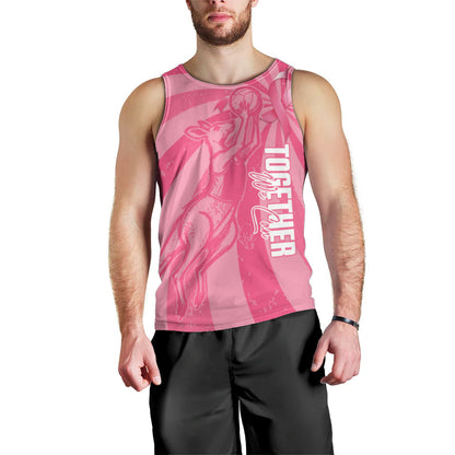 Australia Netball Breast Cancer Personalised Men Tank Top Aussie Kangaroo Together We Can