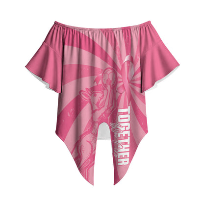 Australia Netball Breast Cancer Personalised Off Shoulder Wrap Waist Top Aussie Kangaroo Together We Can