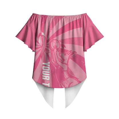 Australia Netball Breast Cancer Personalised Off Shoulder Wrap Waist Top Aussie Kangaroo Together We Can