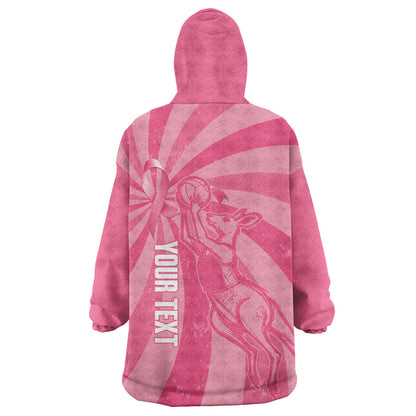 Australia Netball Breast Cancer Personalised Wearable Blanket Hoodie Aussie Kangaroo Together We Can