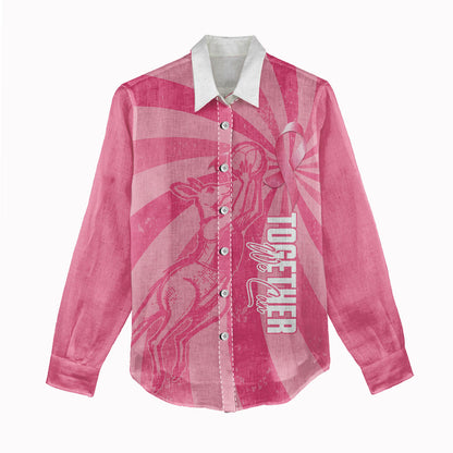 Australia Netball Breast Cancer Personalised Women Casual Shirt Aussie Kangaroo Together We Can