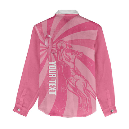 Australia Netball Breast Cancer Personalised Women Casual Shirt Aussie Kangaroo Together We Can