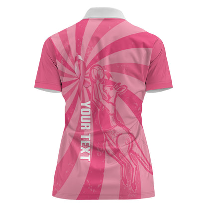 Australia Netball Breast Cancer Personalised Women Polo Shirt Aussie Kangaroo Together We Can