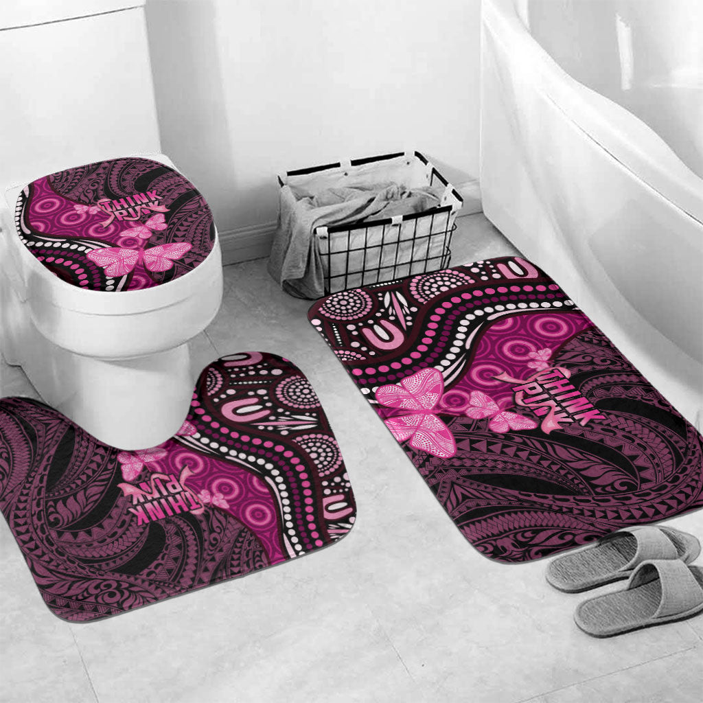 Think Pink Breast Cancer Support Bathroom Set Butterfly Aboriginal Mix Polynesian Pattern