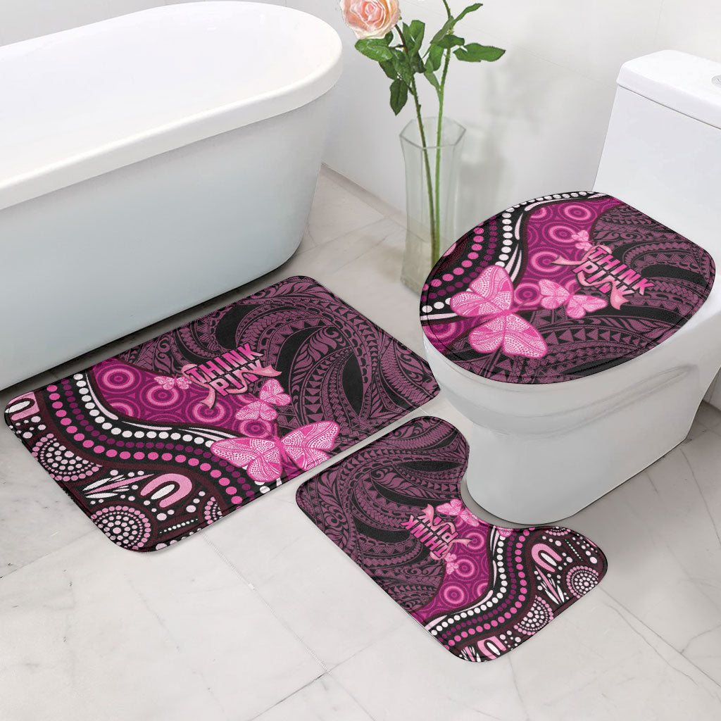 Think Pink Breast Cancer Support Bathroom Set Butterfly Aboriginal Mix Polynesian Pattern