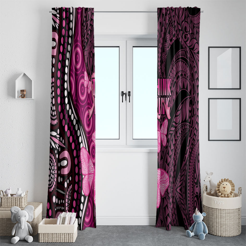 Think Pink Breast Cancer Support Window Curtain Butterfly Aboriginal Mix Polynesian Pattern