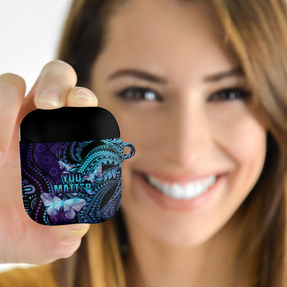 You Matter Suicide Prevention AirPods Case Butterfly Aboriginal Mix Polynesian Pattern
