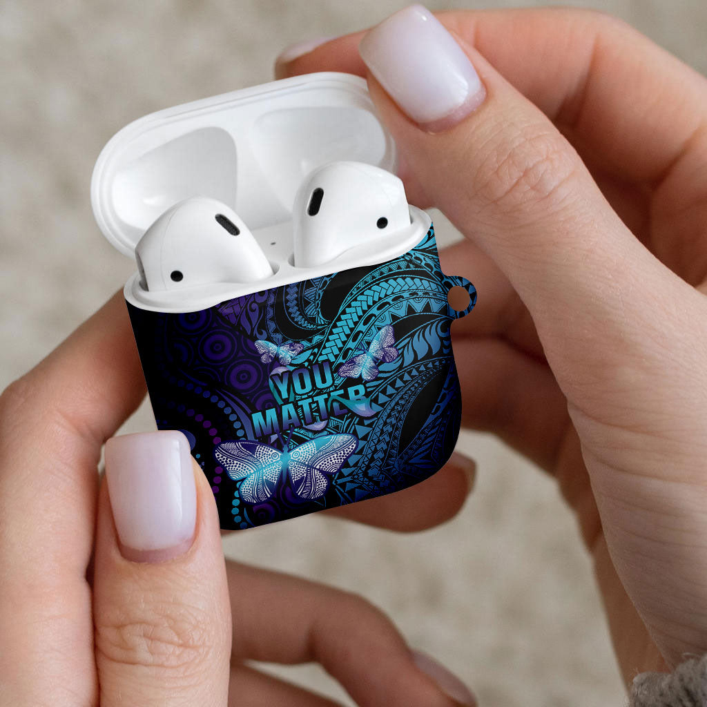 You Matter Suicide Prevention AirPods Case Butterfly Aboriginal Mix Polynesian Pattern