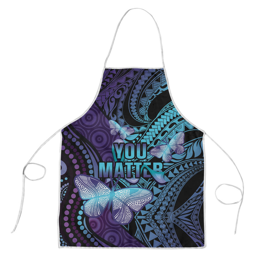 You Matter Suicide Prevention Apron Butterfly Aboriginal Mix Polynesian Pattern