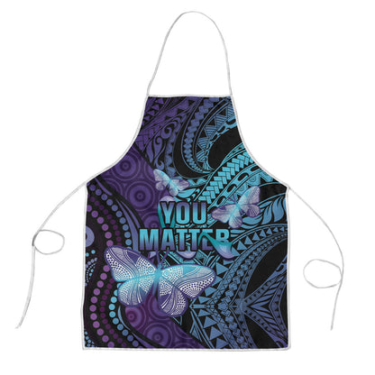 You Matter Suicide Prevention Apron Butterfly Aboriginal Mix Polynesian Pattern