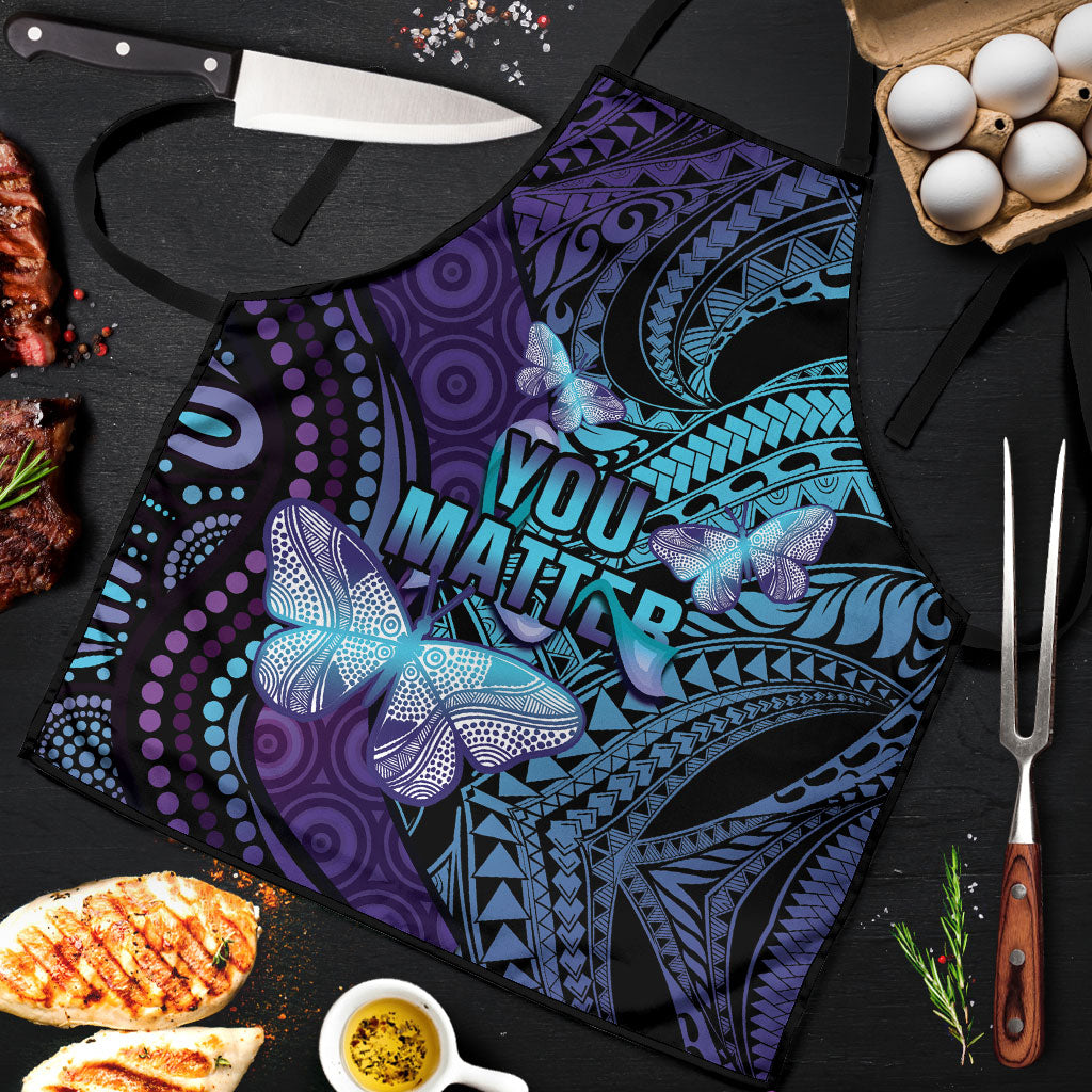 You Matter Suicide Prevention Apron Butterfly Aboriginal Mix Polynesian Pattern