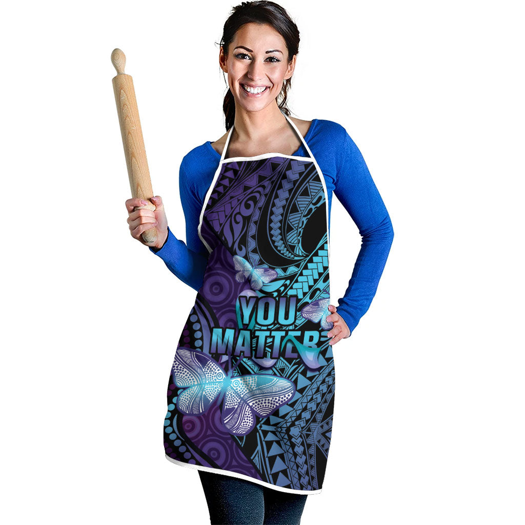 You Matter Suicide Prevention Apron Butterfly Aboriginal Mix Polynesian Pattern