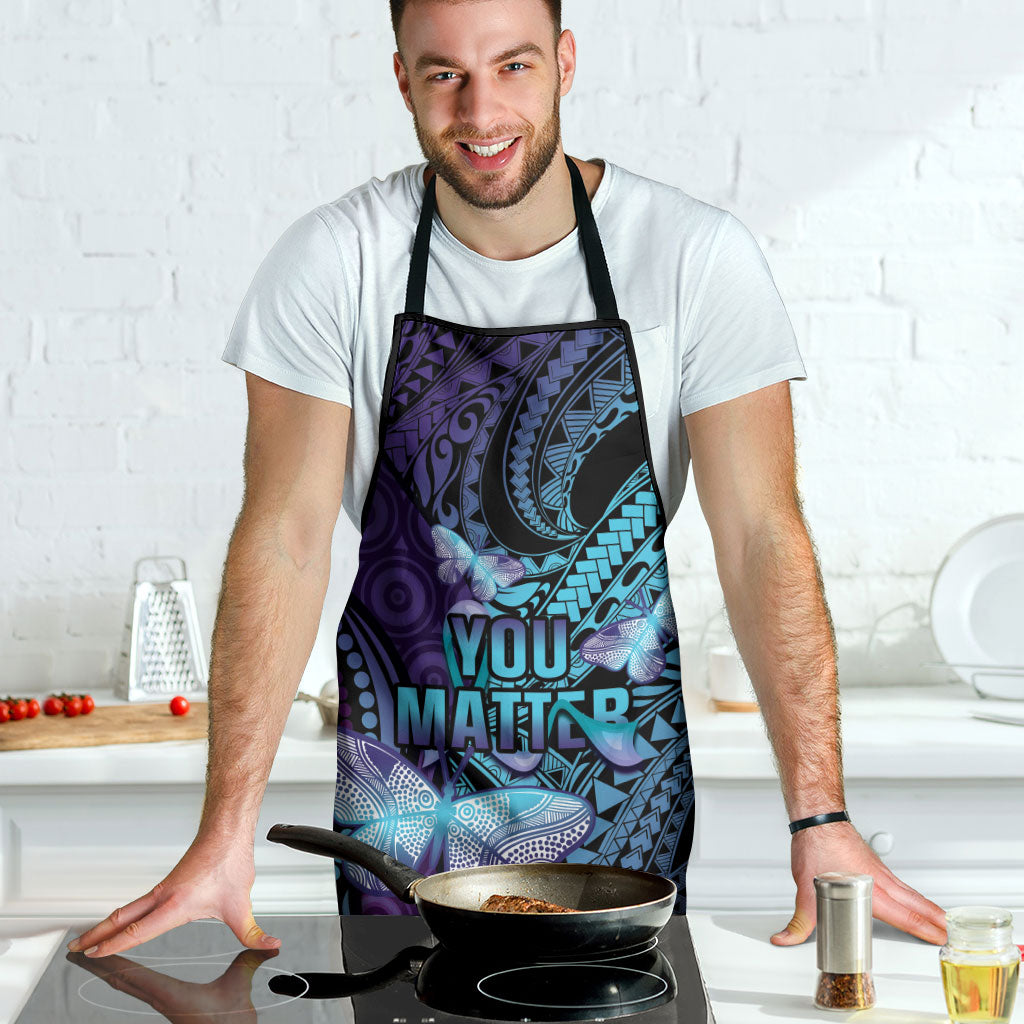 You Matter Suicide Prevention Apron Butterfly Aboriginal Mix Polynesian Pattern
