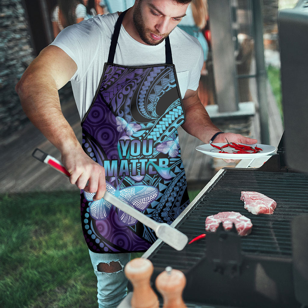You Matter Suicide Prevention Apron Butterfly Aboriginal Mix Polynesian Pattern