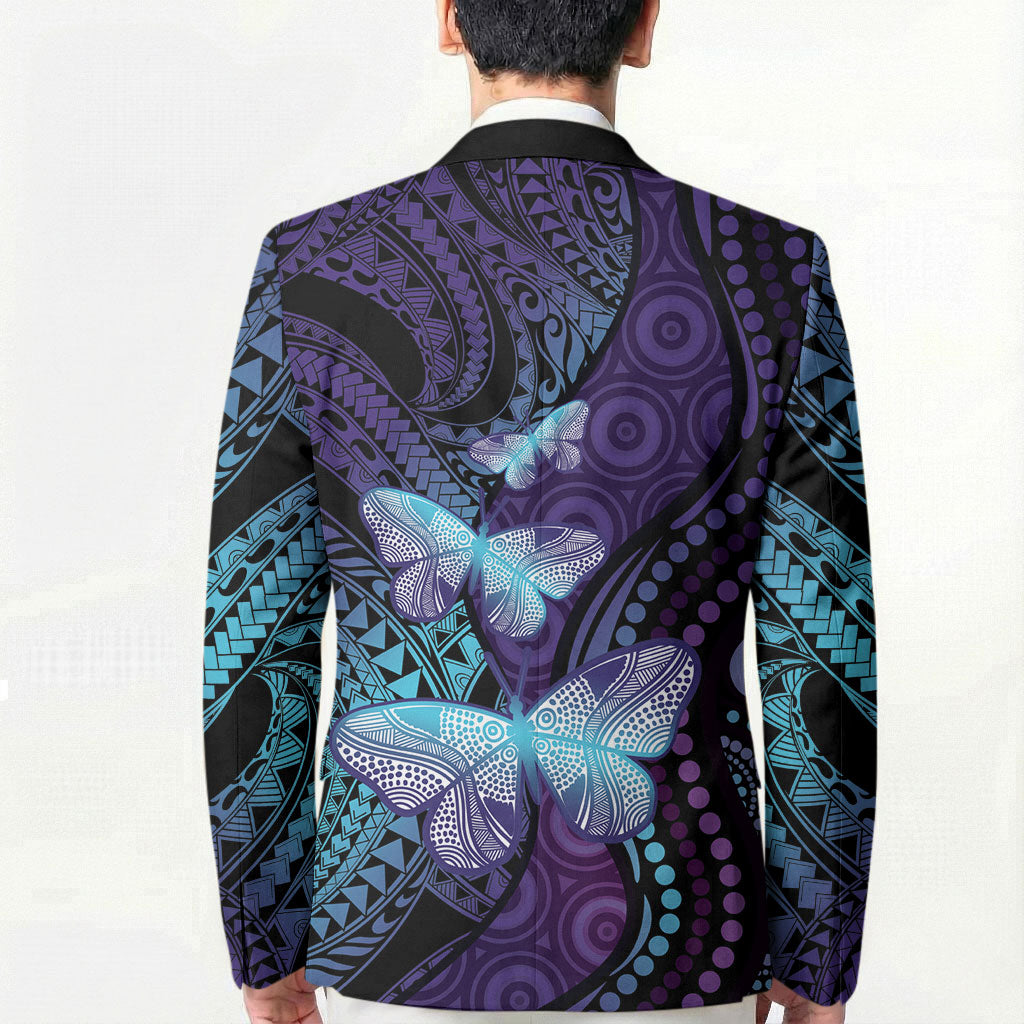 You Matter Suicide Prevention Blazer Butterfly Aboriginal Mix Polynesian Pattern