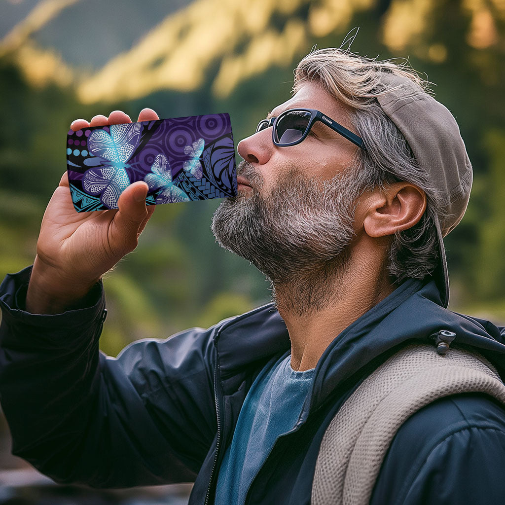 You Matter Suicide Prevention 4 in 1 Can Cooler Tumbler Butterfly Aboriginal Mix Polynesian Pattern