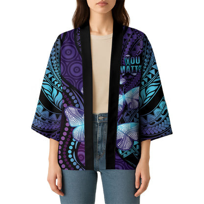 You Matter Suicide Prevention Kimono Butterfly Aboriginal Mix Polynesian Pattern