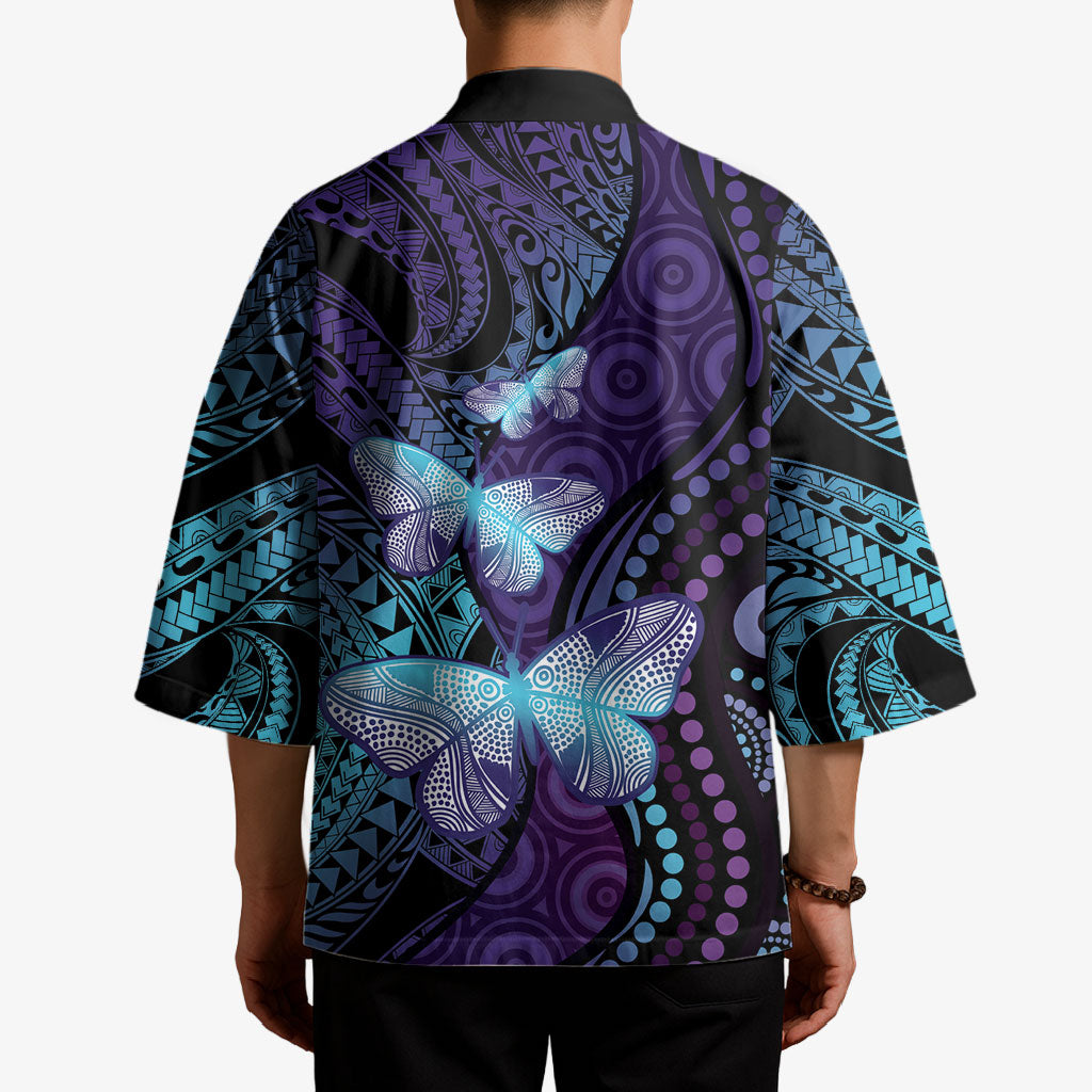 You Matter Suicide Prevention Kimono Butterfly Aboriginal Mix Polynesian Pattern
