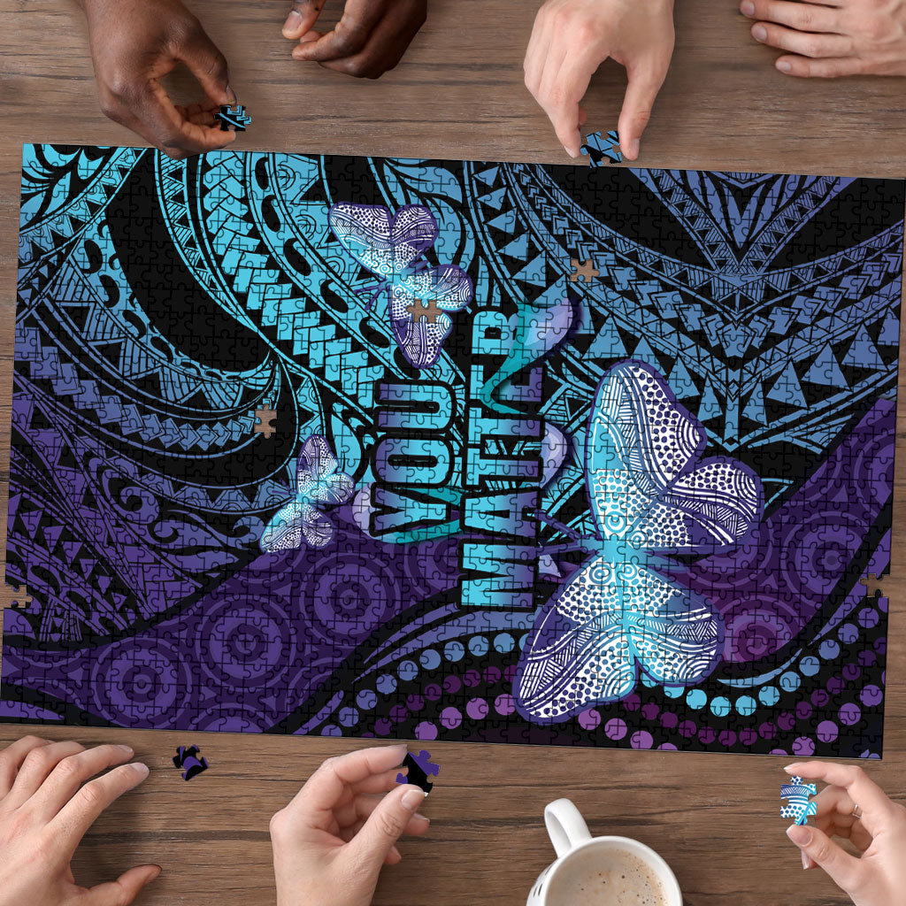 You Matter Suicide Prevention Puzzle Butterfly Aboriginal Mix Polynesian Pattern