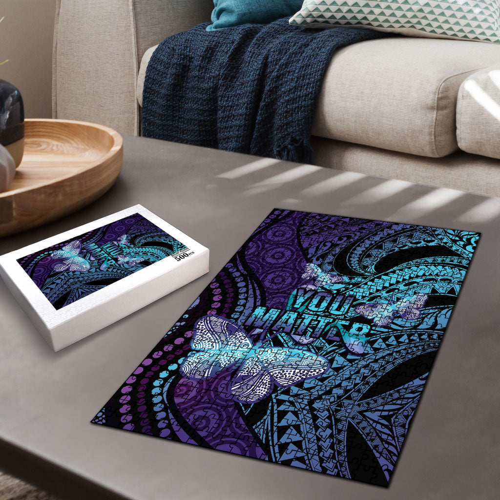 You Matter Suicide Prevention Puzzle Butterfly Aboriginal Mix Polynesian Pattern